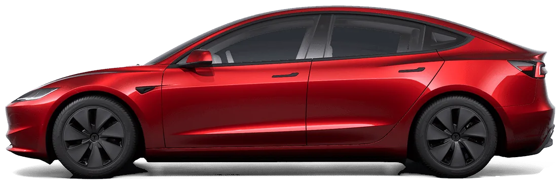 Tesla Model 3, side view (Tesla configurator render)